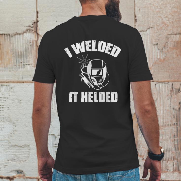 Welder Welding Machine Mechanic Work Arc Accessories Mens Back Print T-shirt Funny Gifts