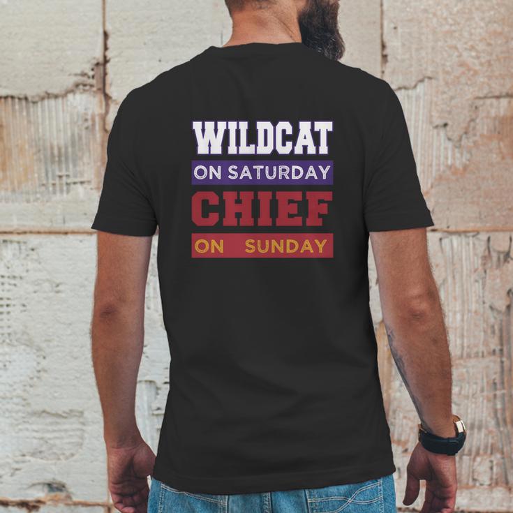 Wildcat On Saturday Chief On Sunday Kansas City Mens Back Print T-shirt Funny Gifts