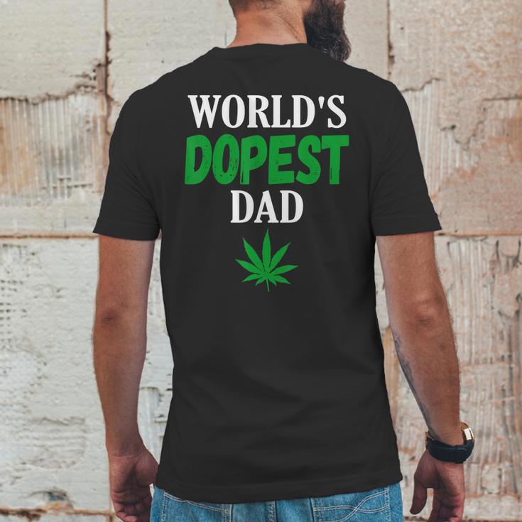 Worlds Dopest Dad Weed Marijuana Cannabis Funny Leaf T-Shirt Mens Back Print T-shirt Funny Gifts