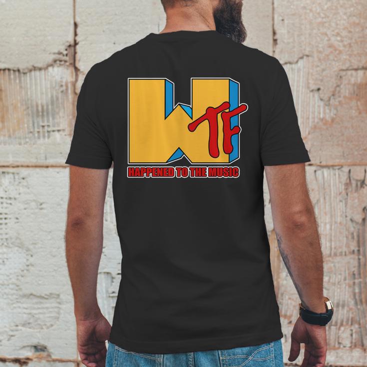 Wtf Happened To The Music Funny Mens Back Print T-shirt Funny Gifts