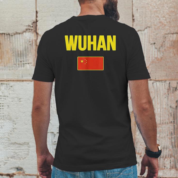 Wuhan Chinese Flag China Mens Back Print T-shirt Funny Gifts