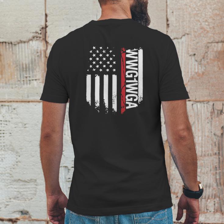 Wwg1wga American Flag Mens Back Print T-shirt Funny Gifts