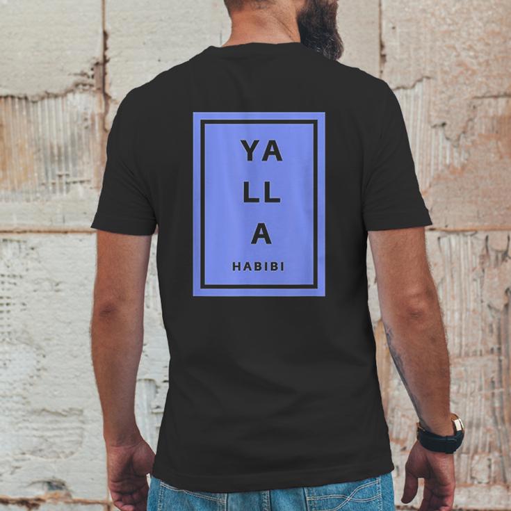 Yalla Habibi Arabic Lebanese Mens Back Print T-shirt Funny Gifts