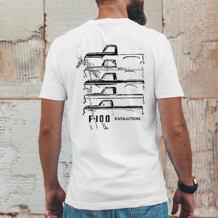 1953 To 1977 Ford F100 Pickup Truck Evolution Classic Outline Design Mens Back Print T-shirt Funny Gifts