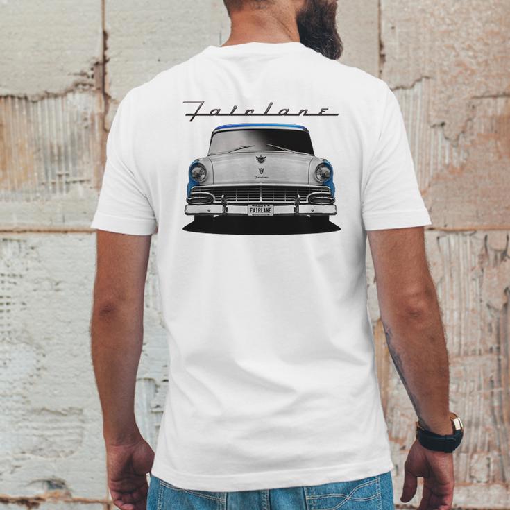 1956 Ford Fairlane Front Blue White Mens Back Print T-shirt Funny Gifts