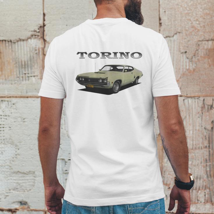 1970 Ford Torino Cream Mens Back Print T-shirt Funny Gifts