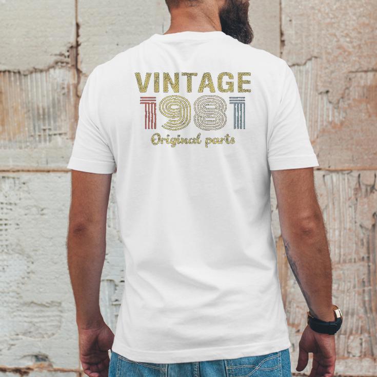 40Th Birthday Gift Retro Birthday Vintage 1981 Mens Back Print T-shirt Funny Gifts