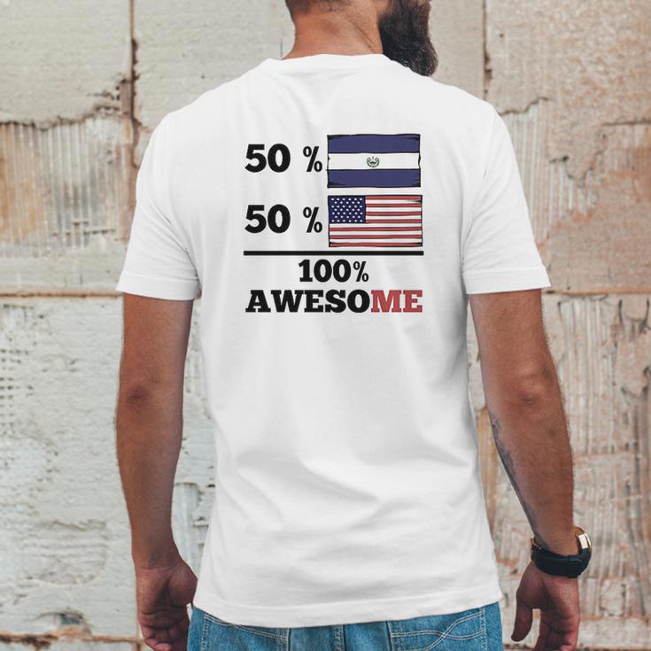 50 Percent El Salvadorian 50 Percent American Mens Back Print T-shirt Funny Gifts