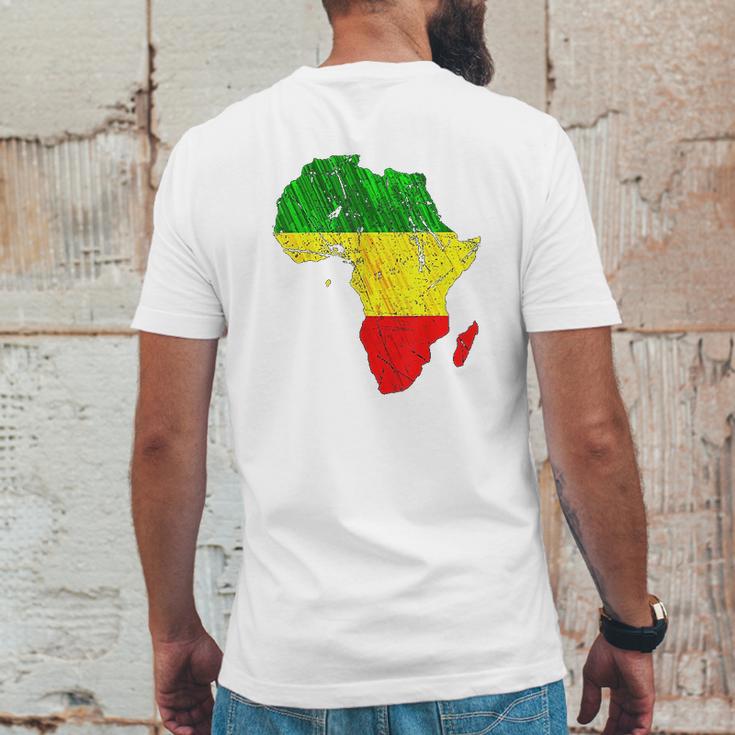 Africa Map Reggae Rasta Green Yellow Red Africa Pride Mens Back Print T-shirt Funny Gifts