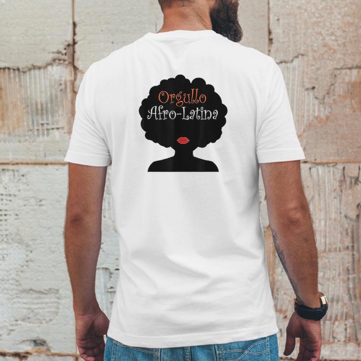 Afro Latina Proud Latinx Orgullo Black Spanish Mens Back Print T-shirt Funny Gifts