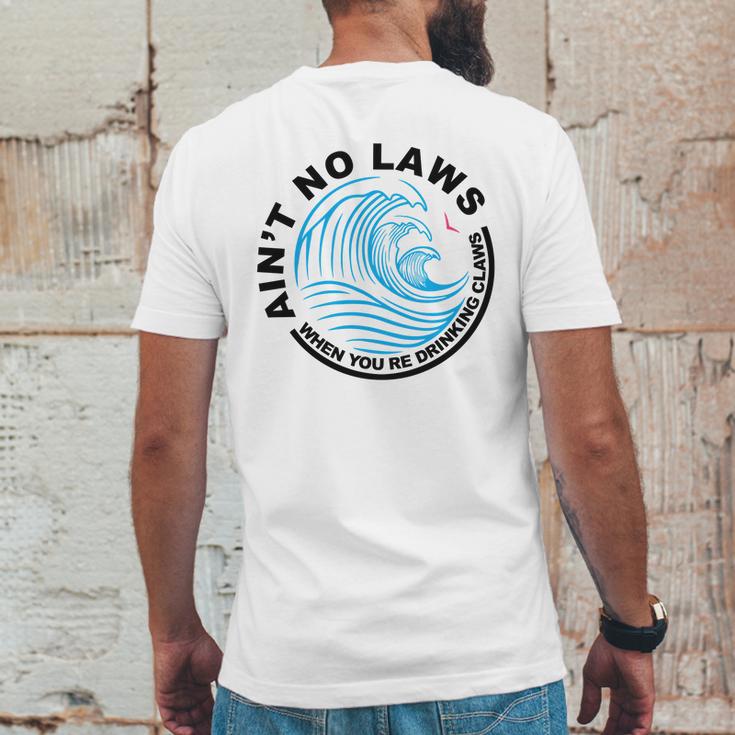 Aint No Laws Tshirt - White Claw Mens Back Print T-shirt Funny Gifts