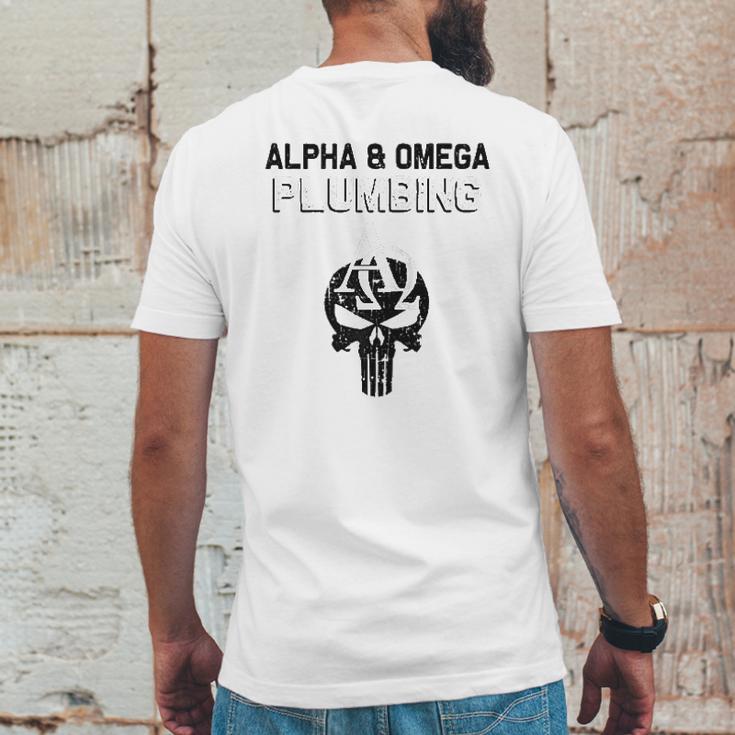 Alpha And Omega Plumbing Brian Anderson Mens Back Print T-shirt Funny Gifts