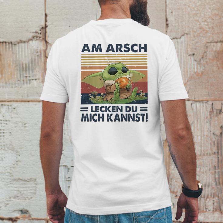 Baby Yoda Am Arsch Lecken Du Mich Kannst Vintage Shirt Mf Mens Back Print T-shirt Funny Gifts