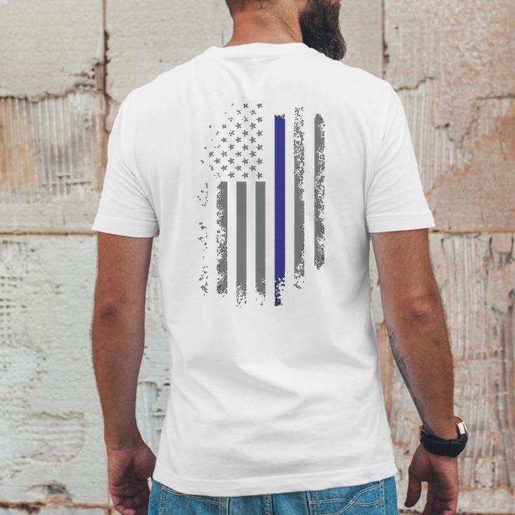 Back The Blue Usa Flag Police Lives Matter Mens Back Print T-shirt Funny Gifts