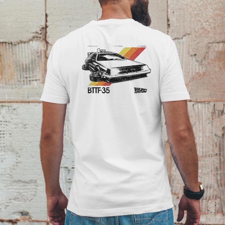 Back To The Future 35Th Retro Stripe Delorean Mens Back Print T-shirt Funny Gifts