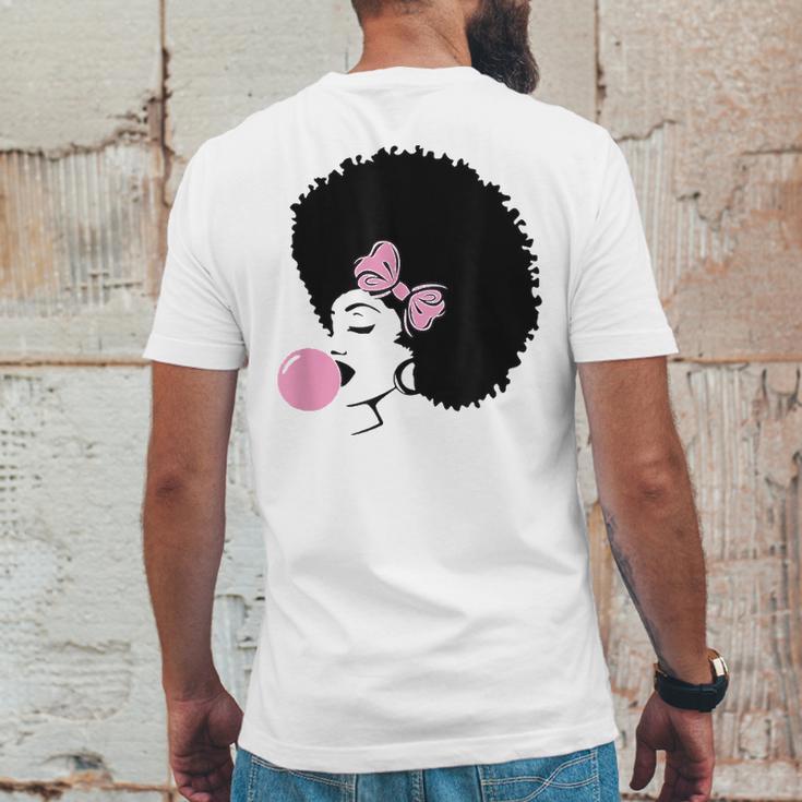 Black Girl With Bubble Gum Mens Back Print T-shirt Funny Gifts