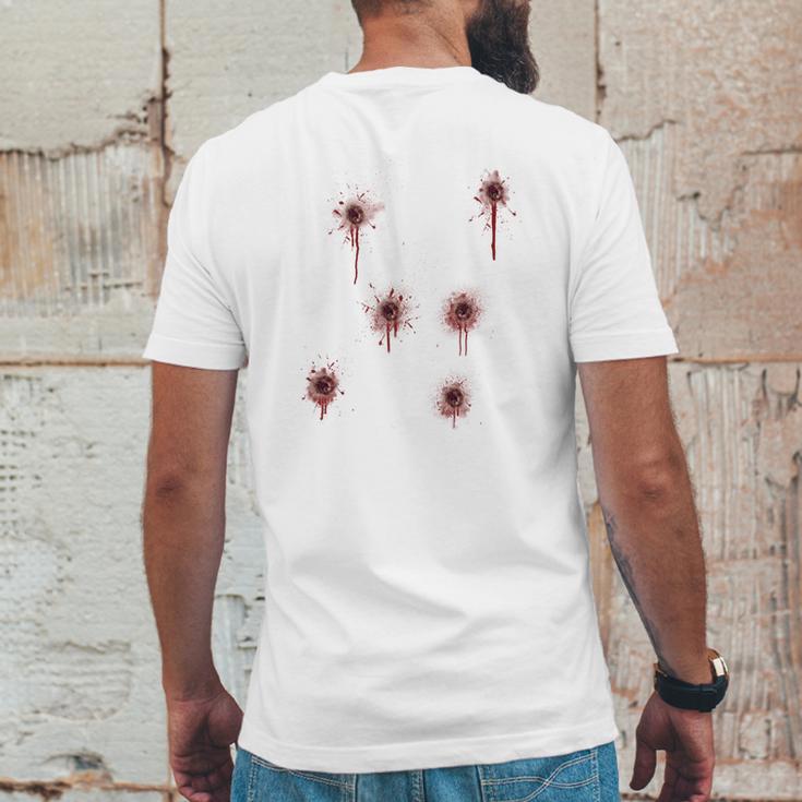 Bullet Holes Costume Mens Back Print T-shirt Funny Gifts