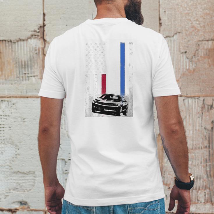 Camaro Lover - American Flag T-Shirt Mens Back Print T-shirt Funny Gifts