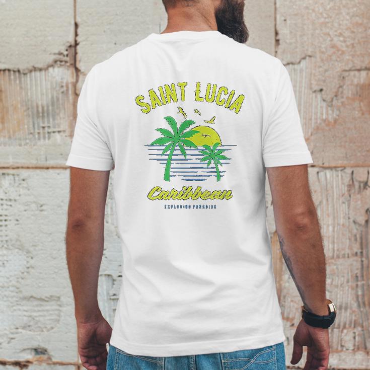 Caribbean Saint Lucia Mens Back Print T-shirt Funny Gifts