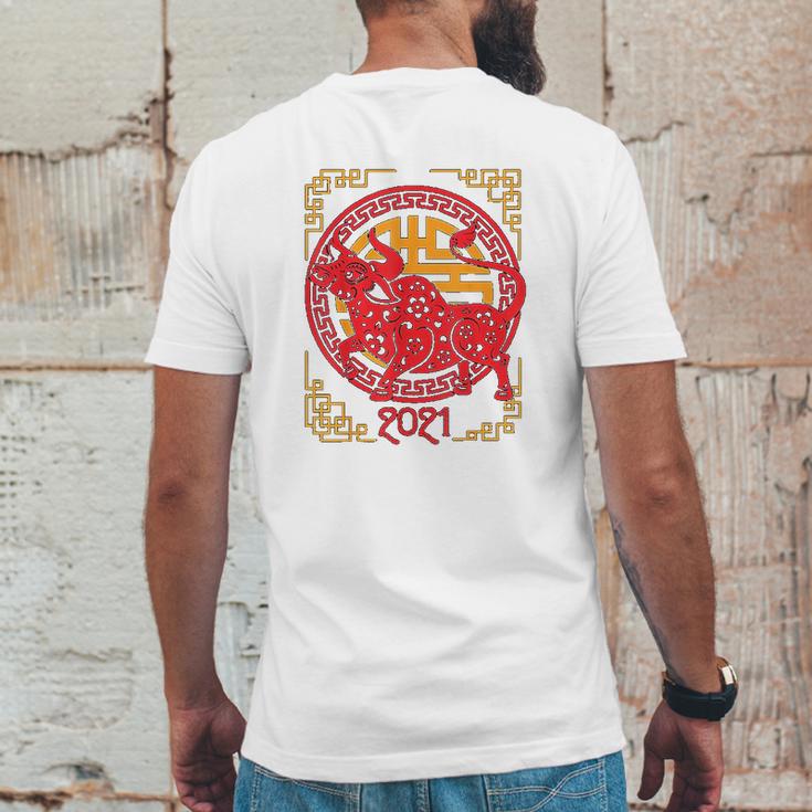 Chinese New Year Of Ox 2021 Ornamental Zodiac Bulls Mens Back Print T-shirt Funny Gifts