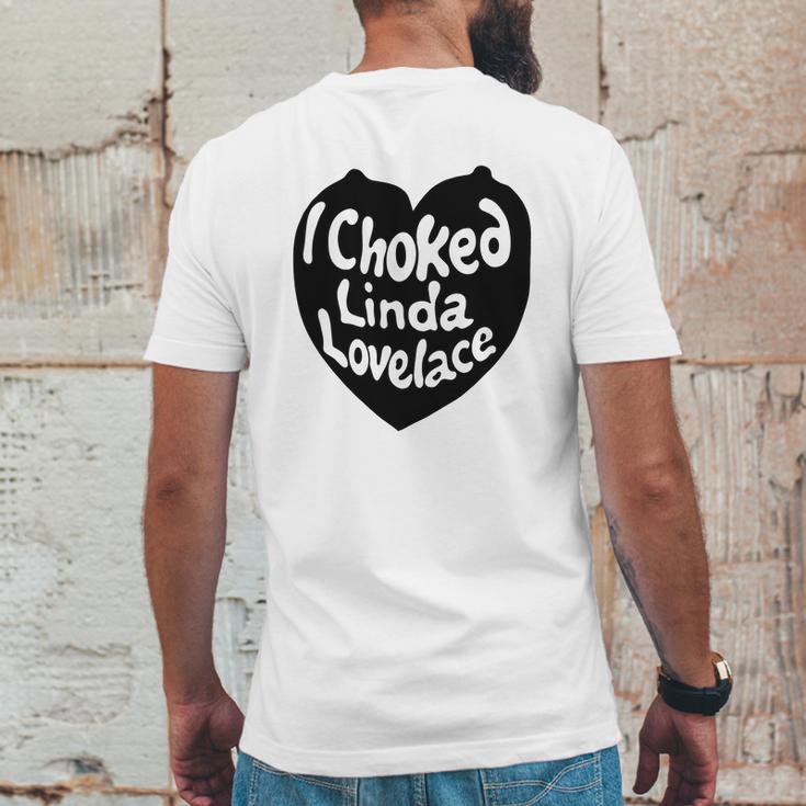 I Choked Linda Lovelace Gift Mens Back Print T-shirt Funny Gifts