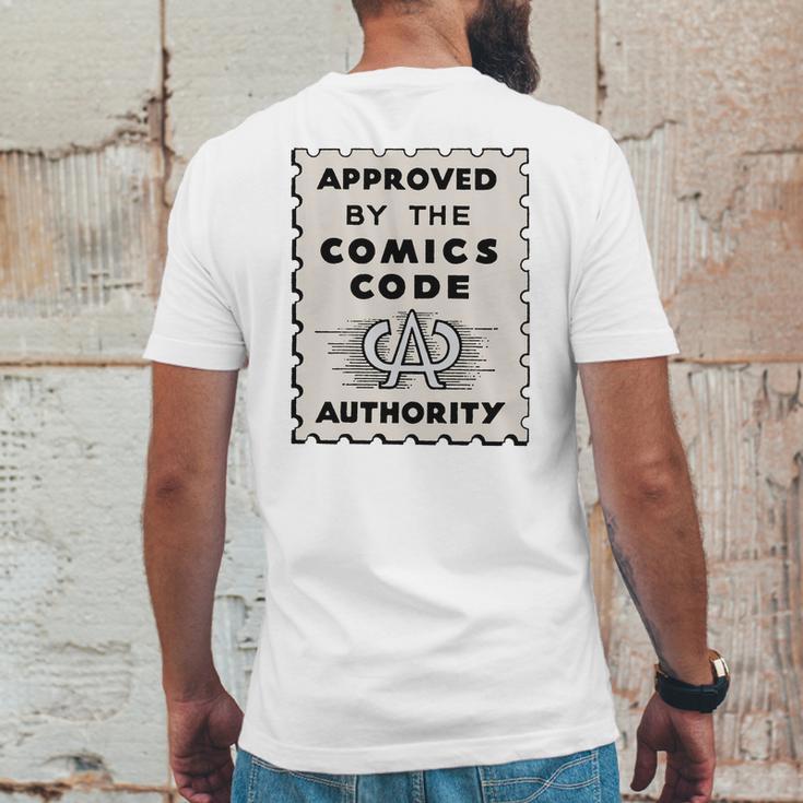 Comics Code Authority Mens Back Print T-shirt Funny Gifts