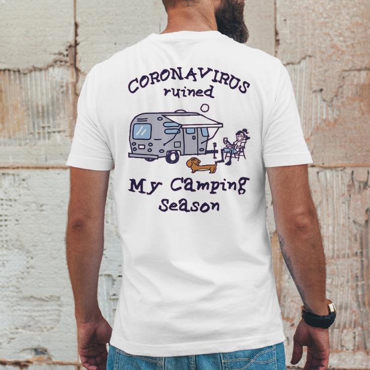 Corona Virus Ruined My Camping SeasonMens Back Print T-shirt Funny Gifts