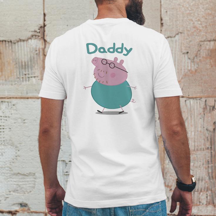 Daddy Pig Fathers Day Funny Mens Back Print T-shirt Funny Gifts