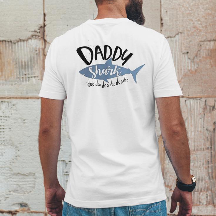 Daddy Shark Art Dad Birthday Gifts Mens Back Print T-shirt Funny Gifts