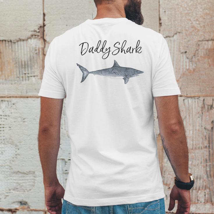 Daddy Shark Gift New Dad Birthday Gifts Mens Back Print T-shirt Funny Gifts