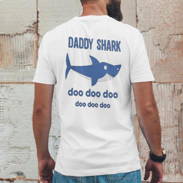 Daddy Shark Lovely Boy Dad Birthday Gifts Mens Back Print T-shirt Funny Gifts