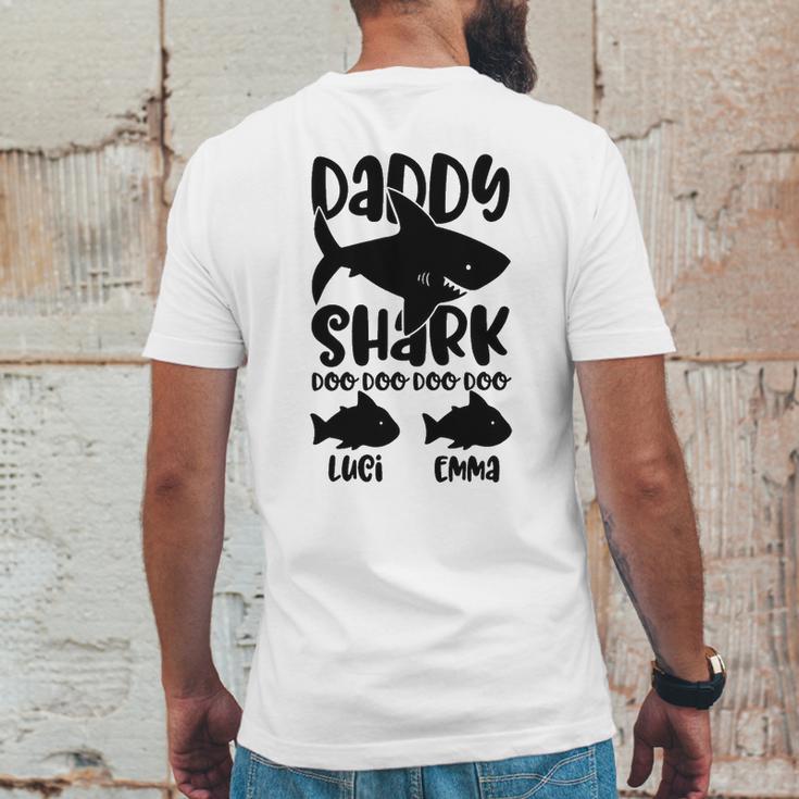 Daddy Shark Name Mens Back Print T-shirt Funny Gifts