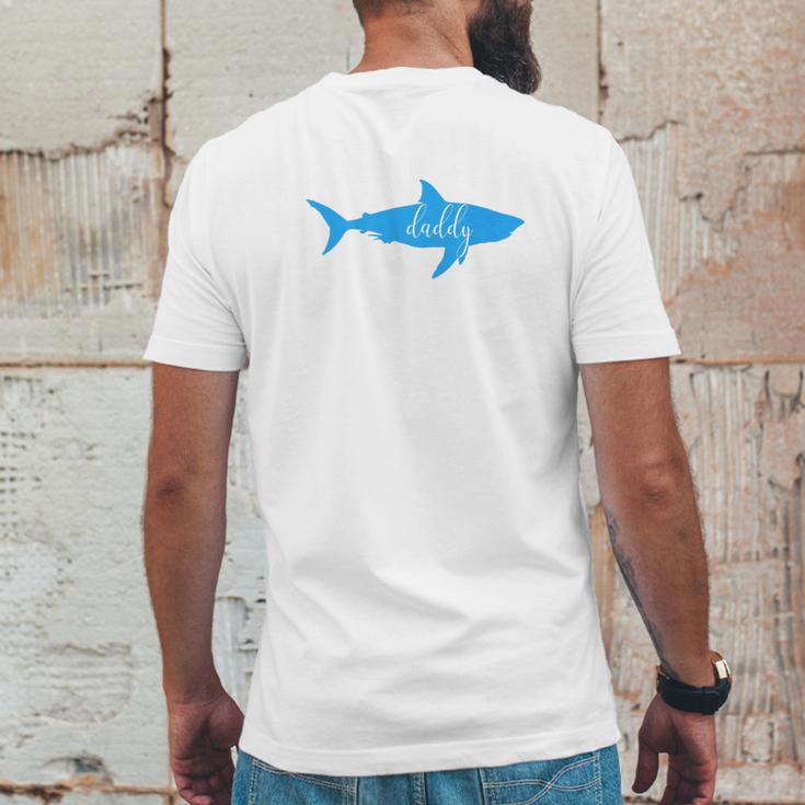 Mens Daddy Shark Short Sleeve Top Mens Back Print T-shirt Funny Gifts