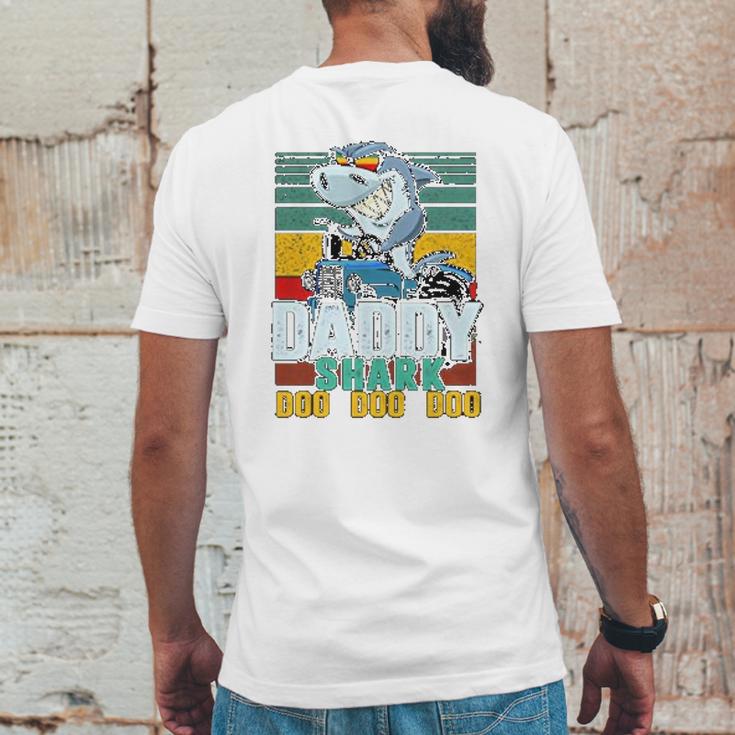 Daddy Shark Like A Trucker Mens Back Print T-shirt Funny Gifts