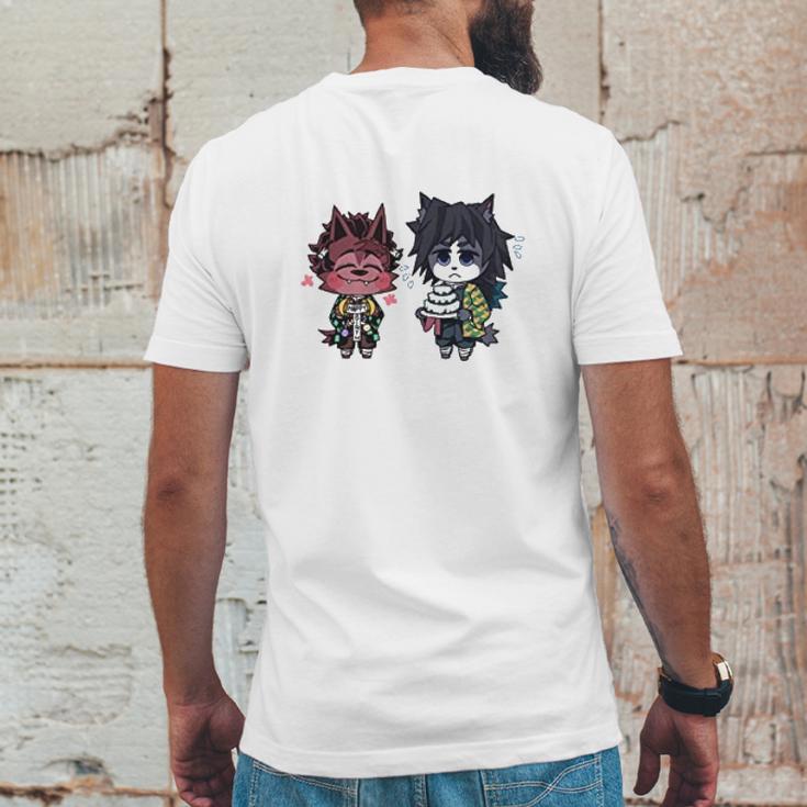 Demon Slayer Cute Art Mens Back Print T-shirt Funny Gifts