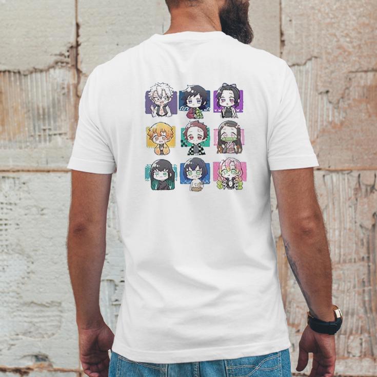 Demon Slayer Giyuu Nezuko Tanjirou Zenitsu Inosuke Rengoku Cosplay Mens Back Print T-shirt Funny Gifts