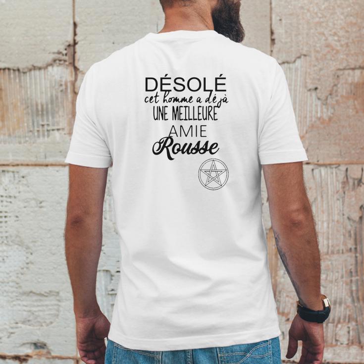 Désolé Cet Homme A Déjà Une Meilleure Amie Rousse Mens Back Print T-shirt Funny Gifts