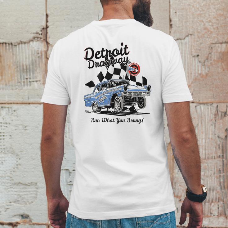 Detroit Dragway Run What You Brung Gasser Mens Back Print T-shirt Funny Gifts