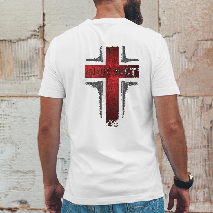 Deus Vult Knight Templar Vintage Mens Back Print T-shirt Funny Gifts