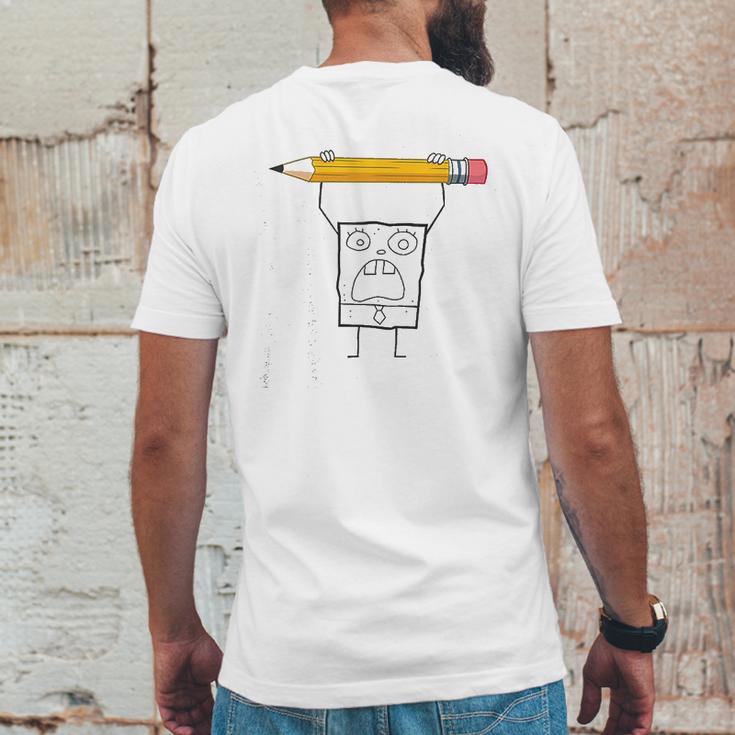 Doodlebob Pencil Rage Mens Back Print T-shirt Funny Gifts