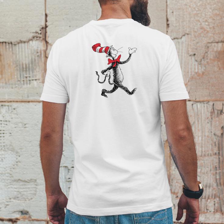 Dr Seuss Strolling Cat Mens Back Print T-shirt Funny Gifts