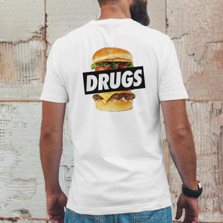 Drugs Burger Hoodie Mens Back Print T-shirt Funny Gifts