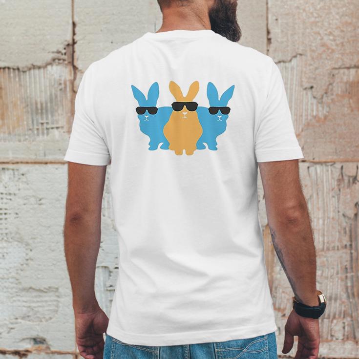 Easter For Men Hip Trio Bunnies Funny Graphic Hipster Easter Bunny Mens Back Print T-shirt Funny Gifts