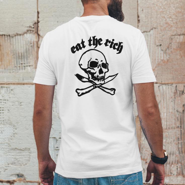 Eat The Rich Skull Crossbones Gift Mens Back Print T-shirt Funny Gifts