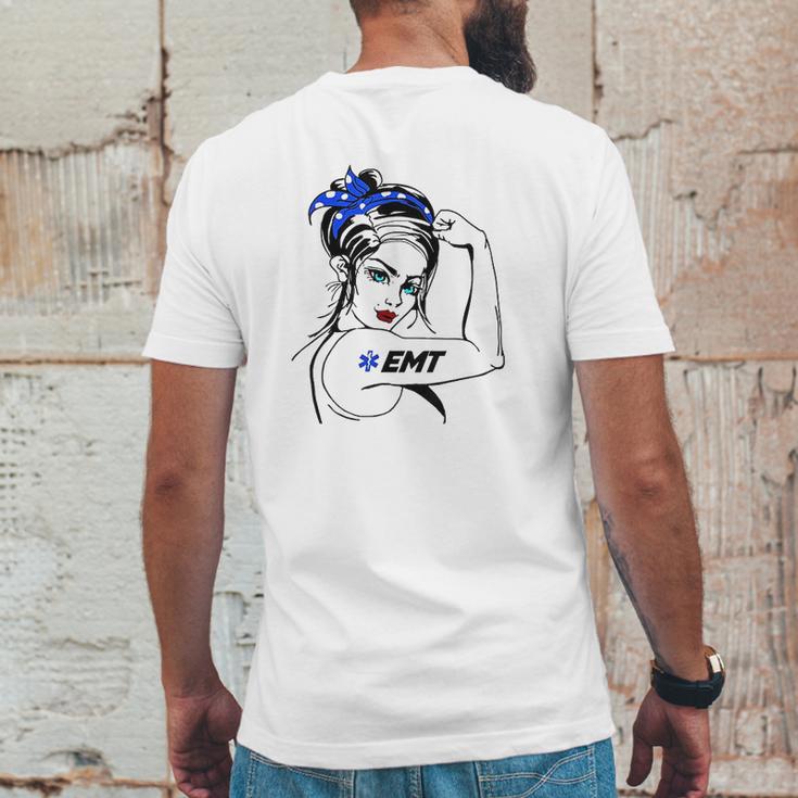 Ems Emergency Emt Rosie The Riveter Mens Back Print T-shirt Funny Gifts