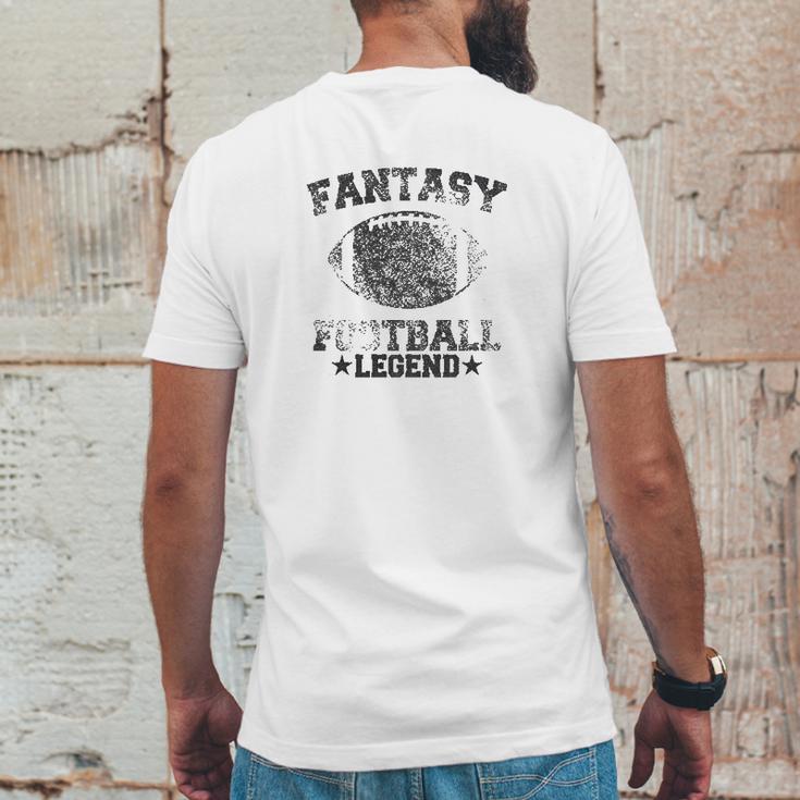 Mens Fantasy Football Legend Funny Season Novelty Graphic Dad Gameday Mens Back Print T-shirt Funny Gifts