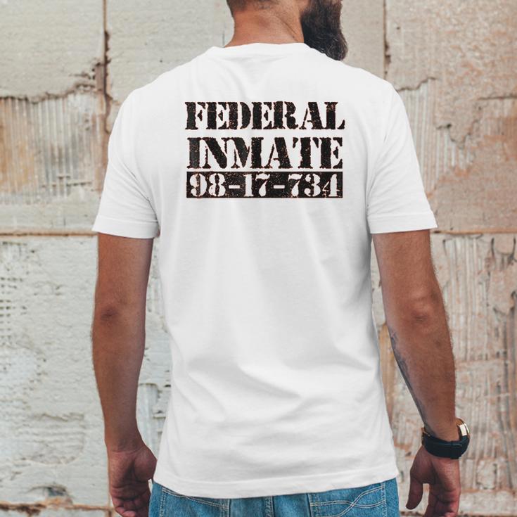 Federal Inmate Jail Prisoner Costume Mens Back Print T-shirt Funny Gifts