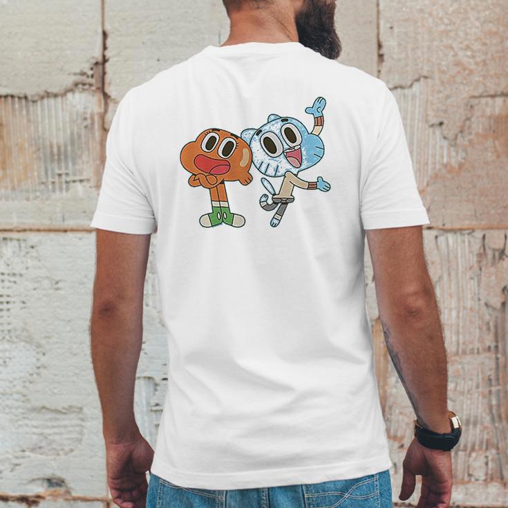 Fifth Sun Girls The Amazing World Of Gumball Darwin And Gumball Grin Mens Back Print T-shirt Funny Gifts