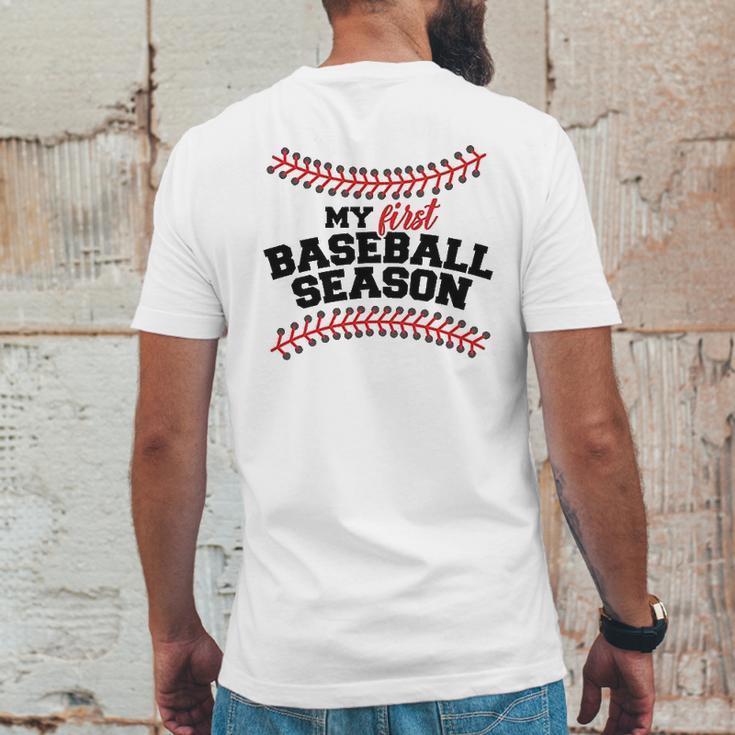 My First Baseball Season Baby One Piece Mens Back Print T-shirt Funny Gifts