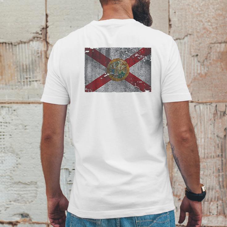 Florida Flag Vintage Fade Mens Back Print T-shirt Funny Gifts